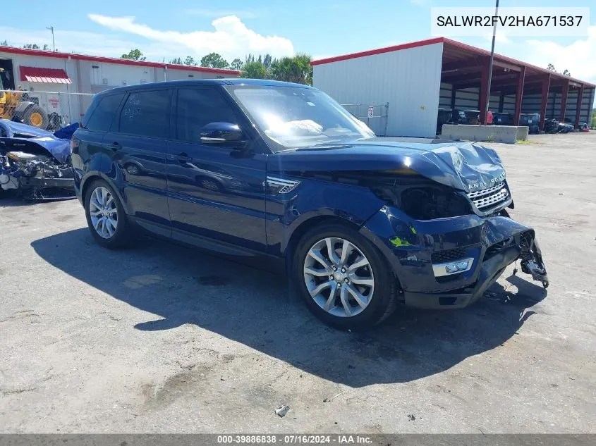 2017 Land Rover Range Rover Sport 3.0L V6 Supercharged Hse VIN: SALWR2FV2HA671537 Lot: 39886838