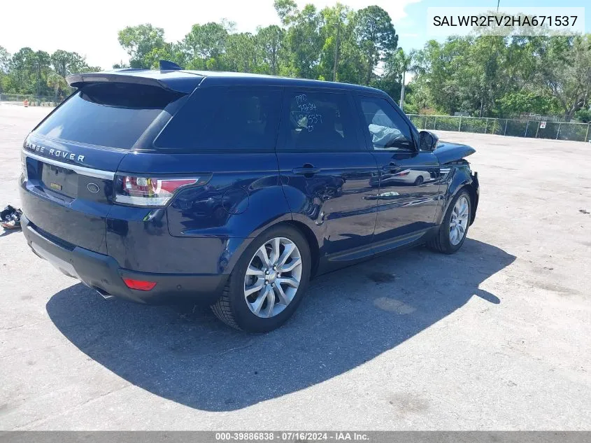 2017 Land Rover Range Rover Sport 3.0L V6 Supercharged Hse VIN: SALWR2FV2HA671537 Lot: 39886838