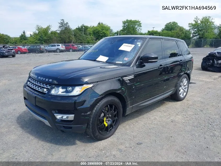 2017 Land Rover Range Rover Sport 3.0L V6 Turbocharged Diesel Hse Td6 VIN: SALWR2FK1HA694569 Lot: 39908809