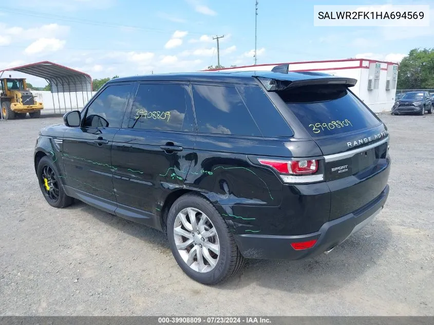 2017 Land Rover Range Rover Sport 3.0L V6 Turbocharged Diesel Hse Td6 VIN: SALWR2FK1HA694569 Lot: 39908809