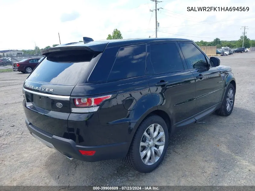 2017 Land Rover Range Rover Sport 3.0L V6 Turbocharged Diesel Hse Td6 VIN: SALWR2FK1HA694569 Lot: 39908809