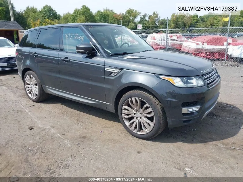 2017 Land Rover Range Rover Sport 3.0L V6 Supercharged Hse VIN: SALWR2FV3HA179387 Lot: 40378204