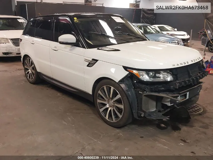 2017 Land Rover Range Rover Sport Hse VIN: SALWR2FK0HA673468 Lot: 40800239