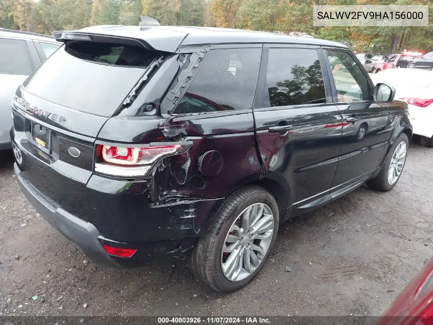 2017 Land Rover Range Rover Sport 3.0L V6 Supercharged Hse Dynamic VIN: SALWV2FV9HA156000 Lot: 40803926