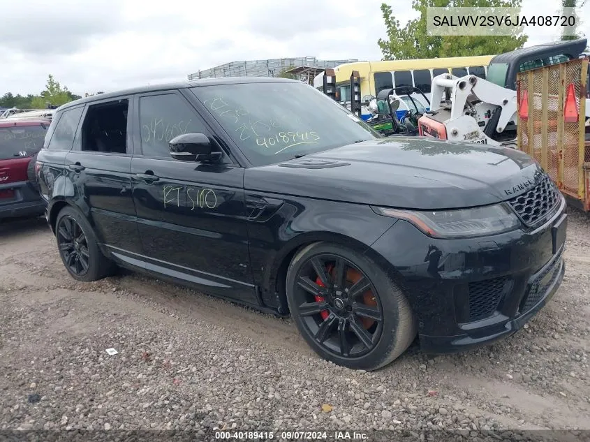 2018 Land Rover Range Rover Sport Hse Dynamic VIN: SALWV2SV6JA408720 Lot: 40189415