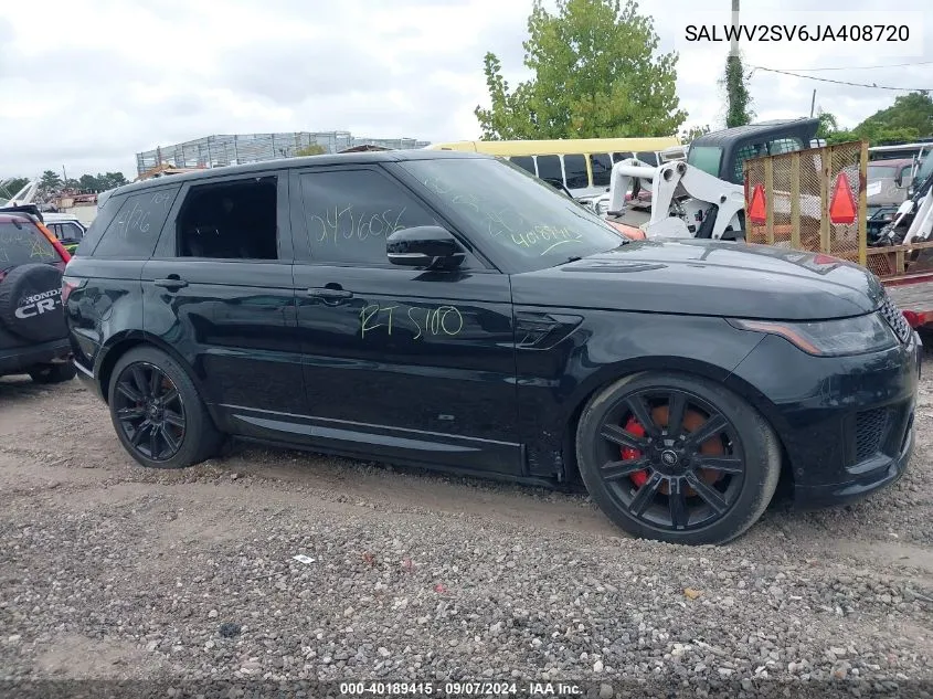 2018 Land Rover Range Rover Sport Hse Dynamic VIN: SALWV2SV6JA408720 Lot: 40189415