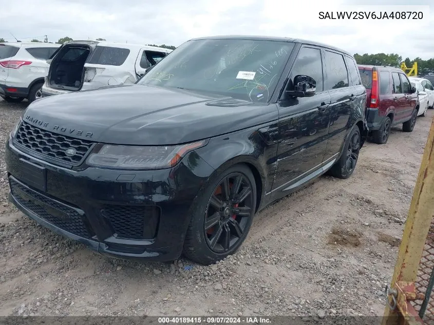 2018 Land Rover Range Rover Sport Hse Dynamic VIN: SALWV2SV6JA408720 Lot: 40189415