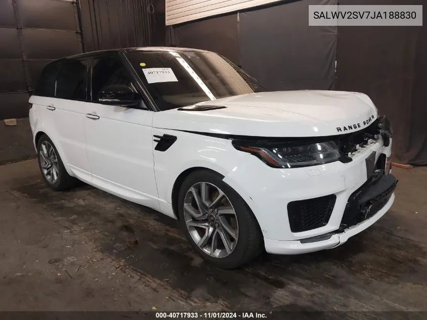 2018 Land Rover Range Rover Sport Hse Dynamic VIN: SALWV2SV7JA188830 Lot: 40717933