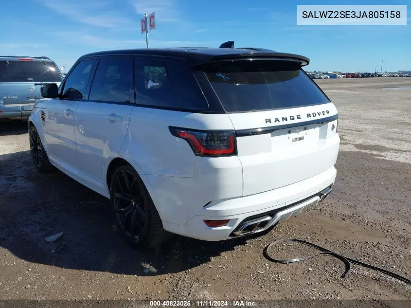 2018 Land Rover Range Rover Sport Svr VIN: SALWZ2SE3JA805158 Lot: 40823025