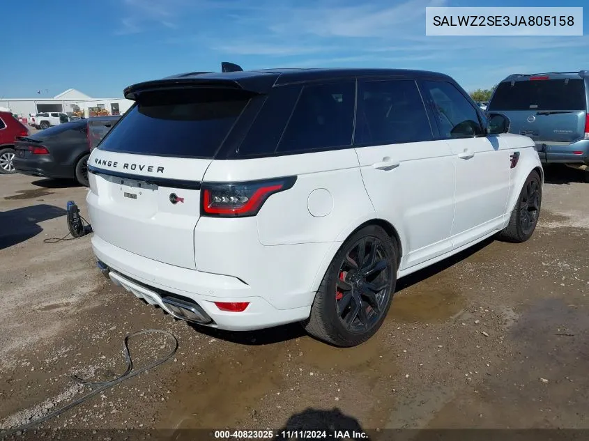 2018 Land Rover Range Rover Sport Svr VIN: SALWZ2SE3JA805158 Lot: 40823025