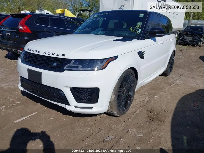 2019 Land Rover Range Rover Sport VIN: SALWR2RE0KA858553 Lot: 12004723