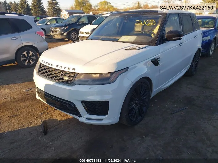 2019 Land Rover Range Rover Sport Hse Dynamic VIN: SALWV2SV7KA422160 Lot: 40776493