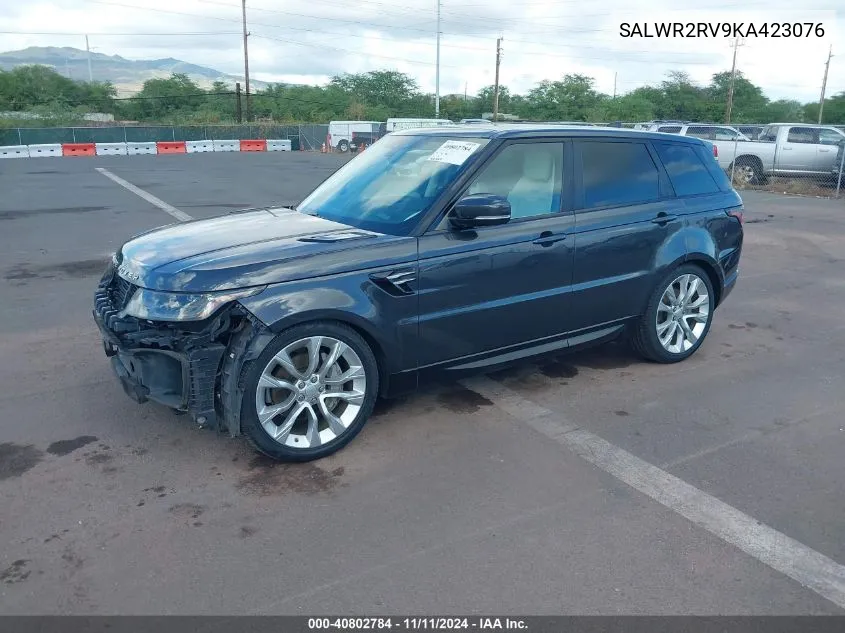 2019 Land Rover Range Rover Sport Hse VIN: SALWR2RV9KA423076 Lot: 40802784