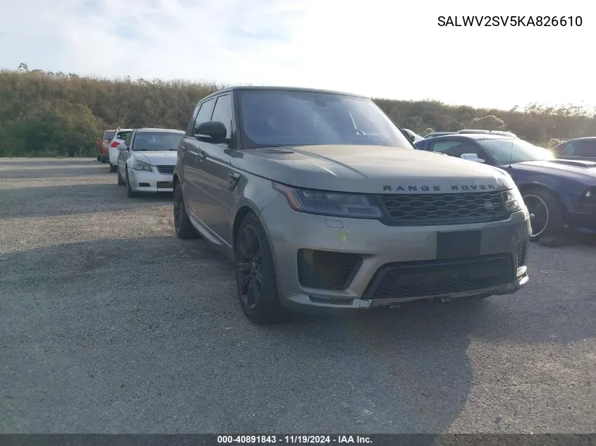 2019 Land Rover Range Rover Sport Hse Dynamic VIN: SALWV2SV5KA826610 Lot: 40891843