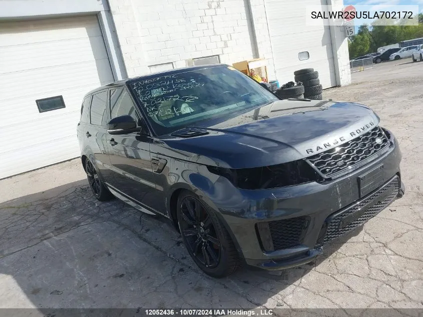 2020 Land Rover Range Rover Sport VIN: SALWR2SU5LA702172 Lot: 12052436