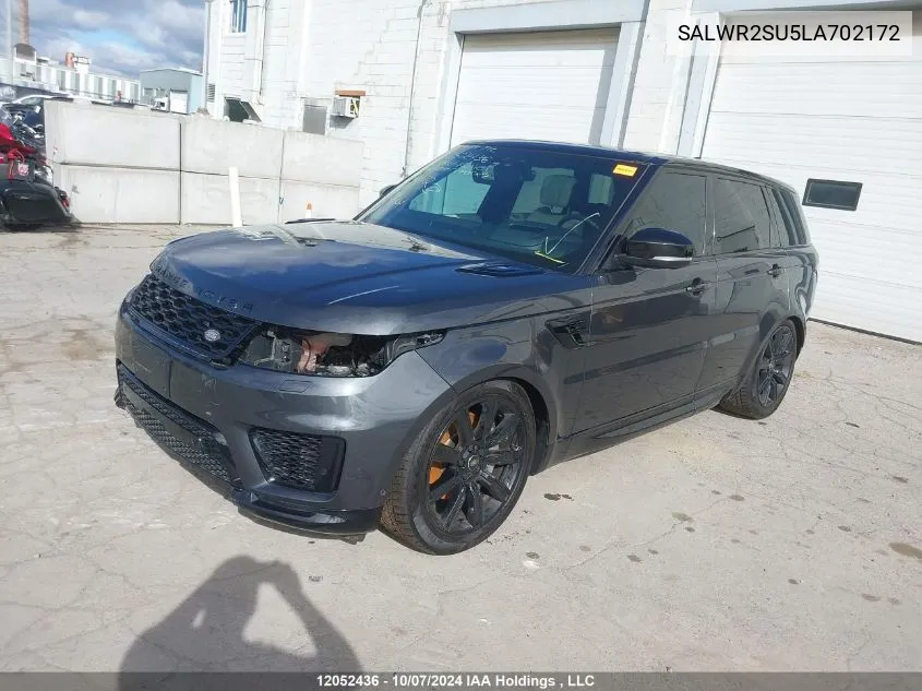 2020 Land Rover Range Rover Sport VIN: SALWR2SU5LA702172 Lot: 12052436