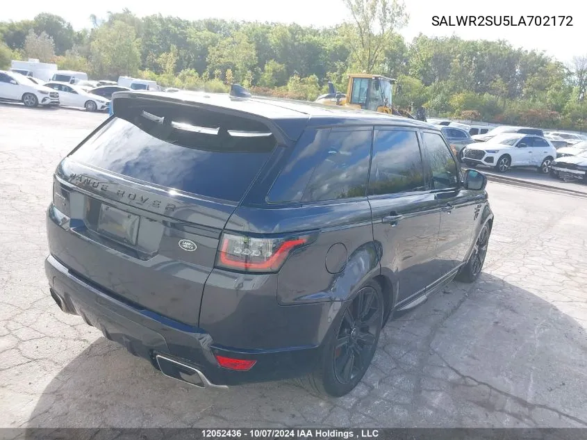 2020 Land Rover Range Rover Sport VIN: SALWR2SU5LA702172 Lot: 12052436