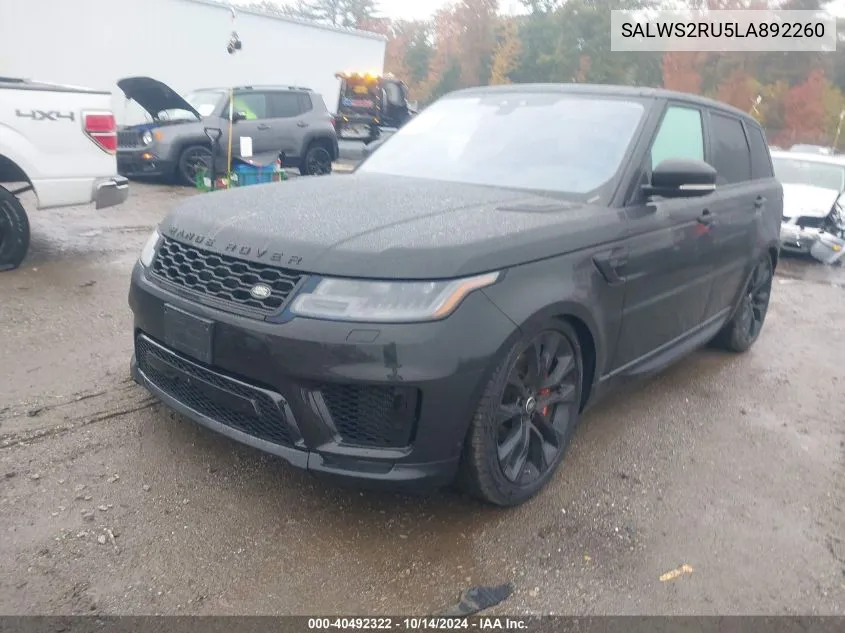 2020 Land Rover Range Rover Sport Hst Mhev VIN: SALWS2RU5LA892260 Lot: 40492322