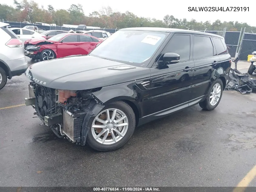 2020 Land Rover Range Rover Sport Se Mhev VIN: SALWG2SU4LA729191 Lot: 40776834