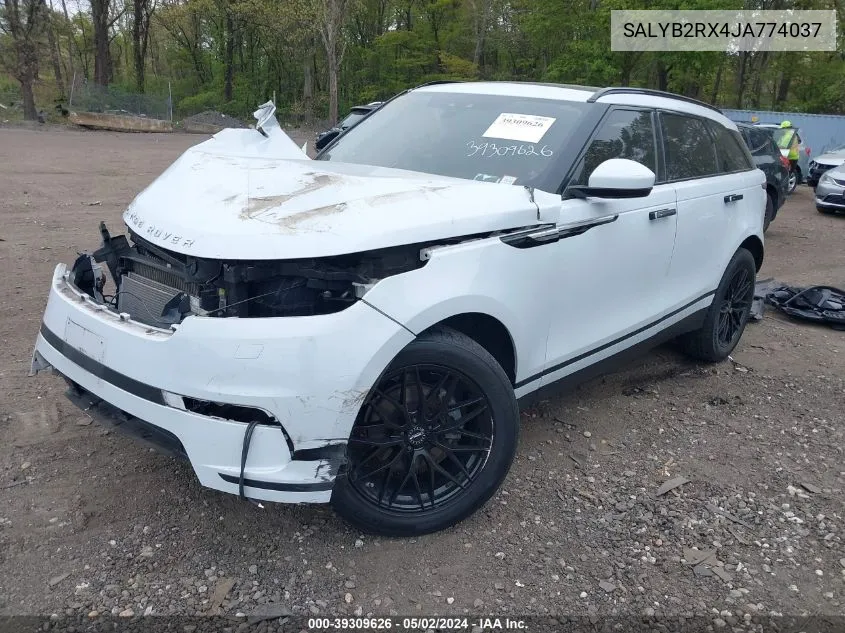 2018 Land Rover Range Rover Velar P250 S VIN: SALYB2RX4JA774037 Lot: 39309626