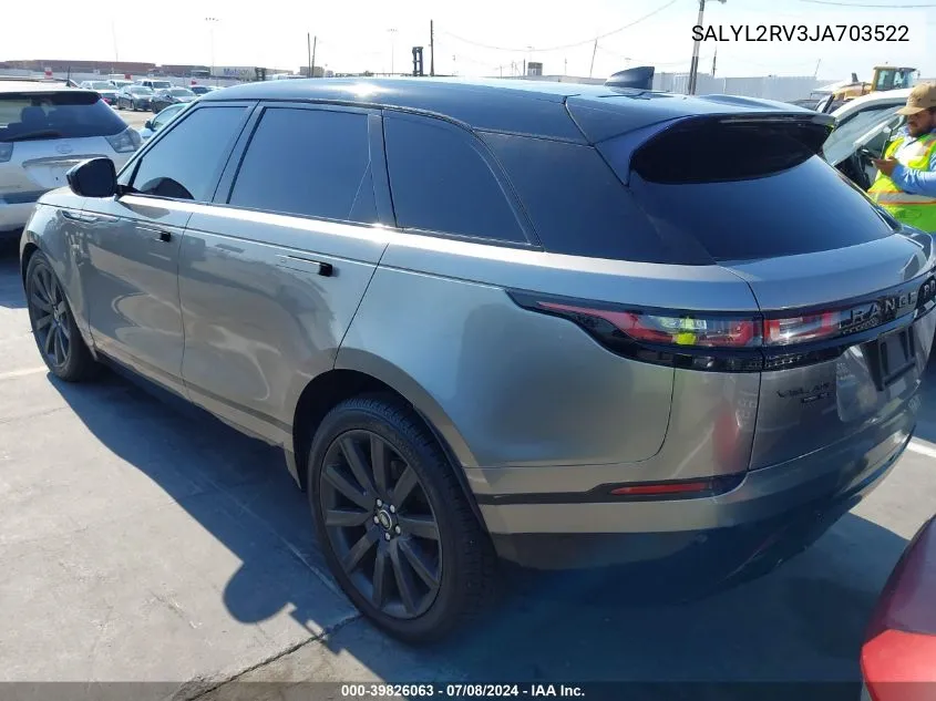 2018 Land Rover Range Rover Velar P380 Se R-Dynamic VIN: SALYL2RV3JA703522 Lot: 39826063