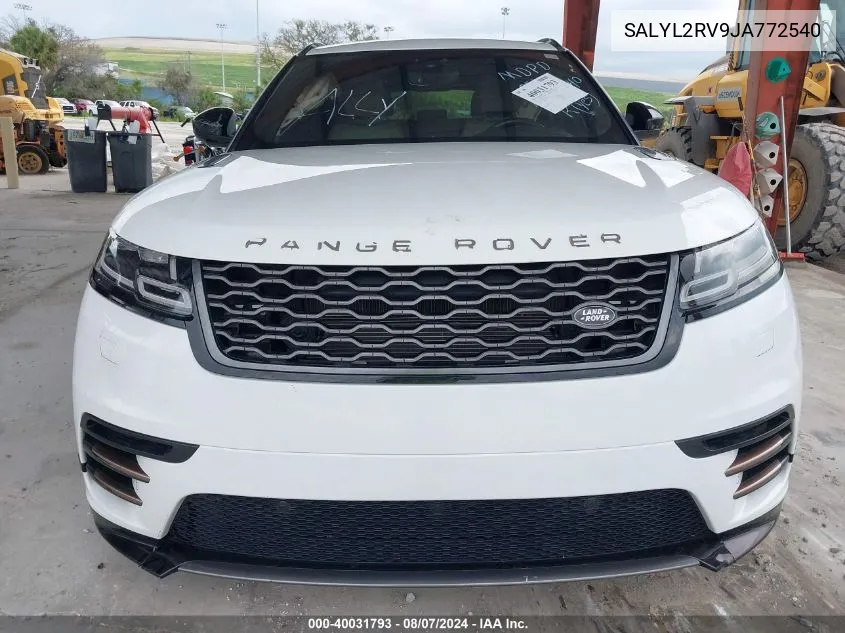 2018 Land Rover Range Rover Velar P380 Se R-Dynamic VIN: SALYL2RV9JA772540 Lot: 40031793