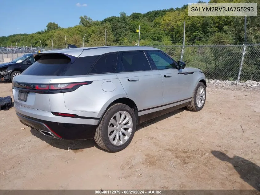 2018 Land Rover Range Rover Velar P380 First Edition/P380 Hse R-Dynamic VIN: SALYM2RV3JA755293 Lot: 40112979