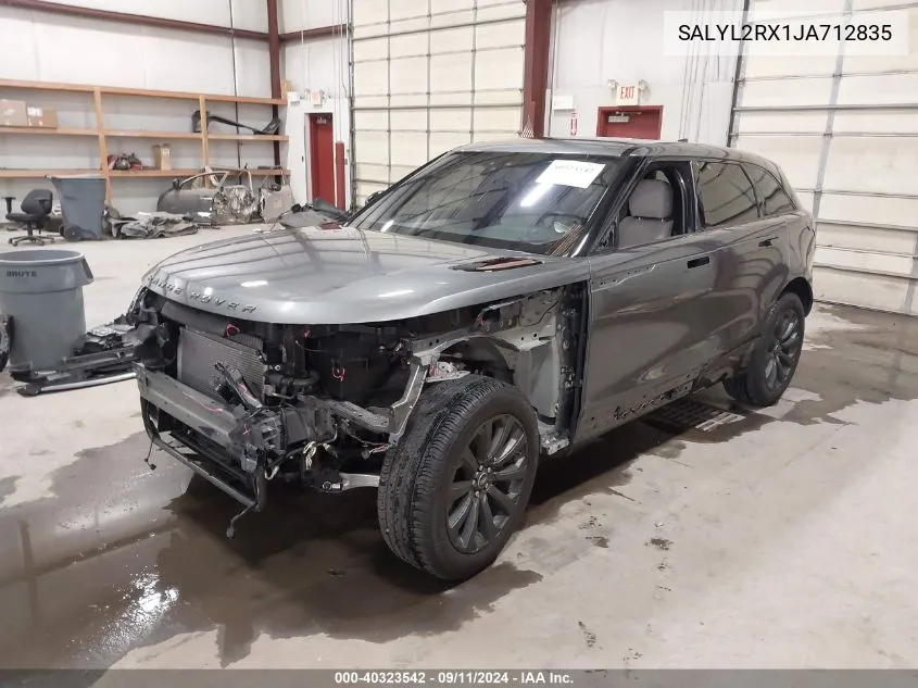 2018 Land Rover Range Rover Velar P250 Se R-Dynamic VIN: SALYL2RX1JA712835 Lot: 40323542