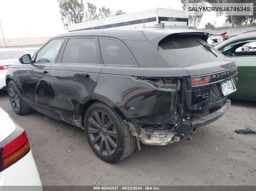 2018 Land Rover Range Rover Velar P380 First Edition/P380 Hse R-Dynamic VIN: SALYM2RV6JA746345 Lot: 40342537