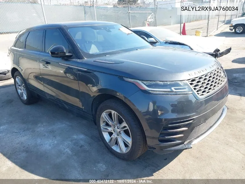 2018 Land Rover Range Rover Velar P250 Se R-Dynamic VIN: SALYL2RX9JA760034 Lot: 40472122