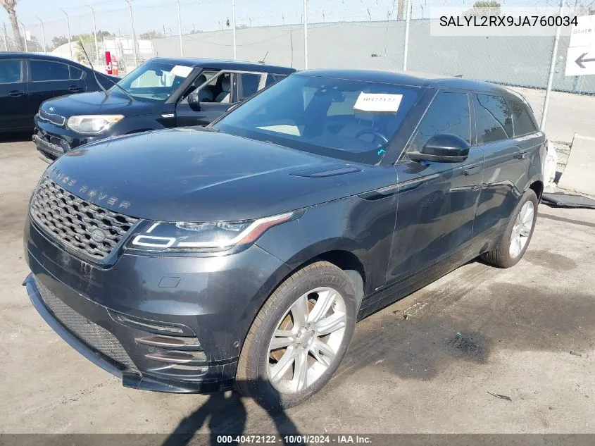 2018 Land Rover Range Rover Velar P250 Se R-Dynamic VIN: SALYL2RX9JA760034 Lot: 40472122