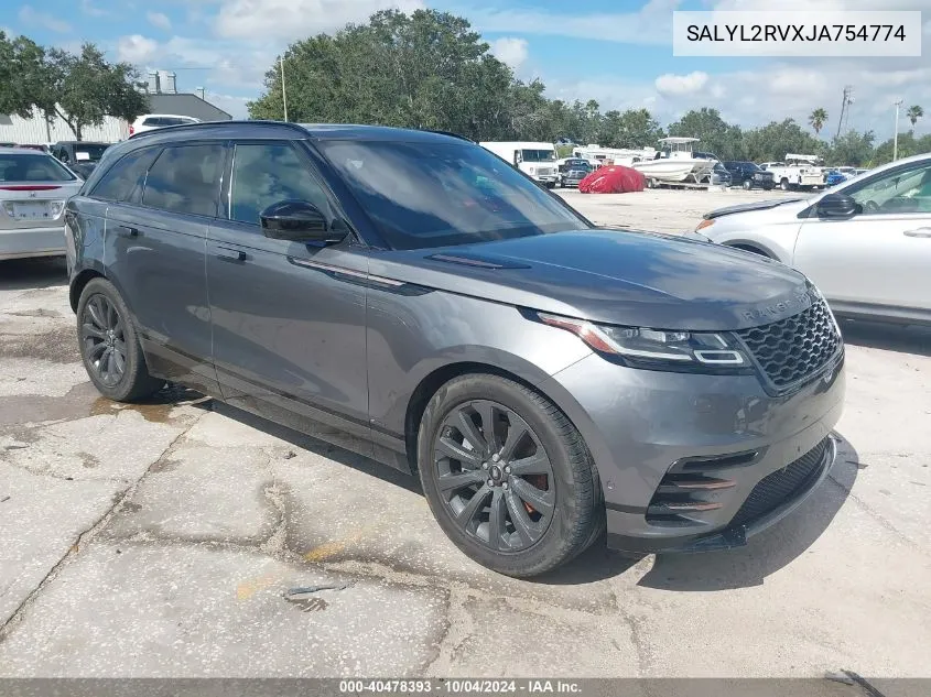 2018 Land Rover Range Rover Velar P380 Se R-Dynamic VIN: SALYL2RVXJA754774 Lot: 40478393