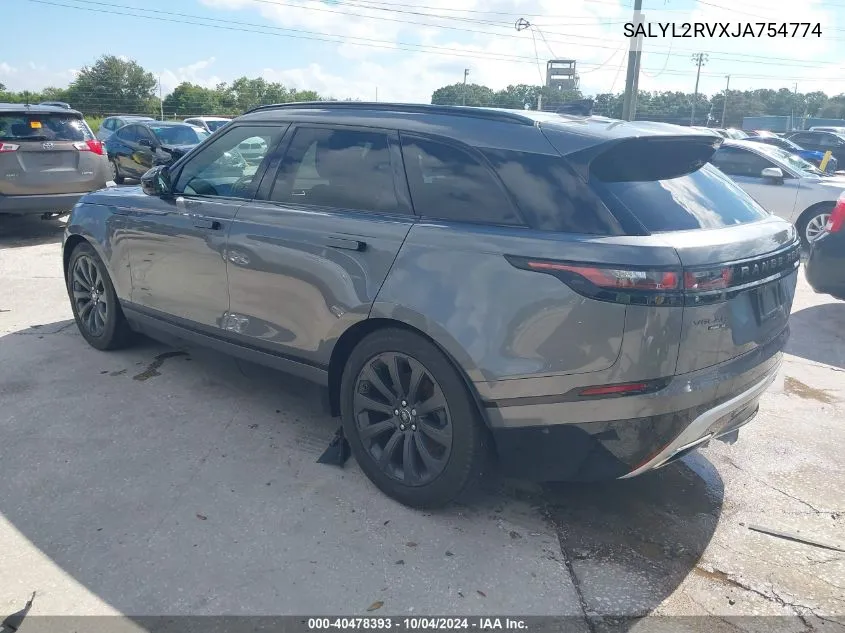 2018 Land Rover Range Rover Velar P380 Se R-Dynamic VIN: SALYL2RVXJA754774 Lot: 40478393