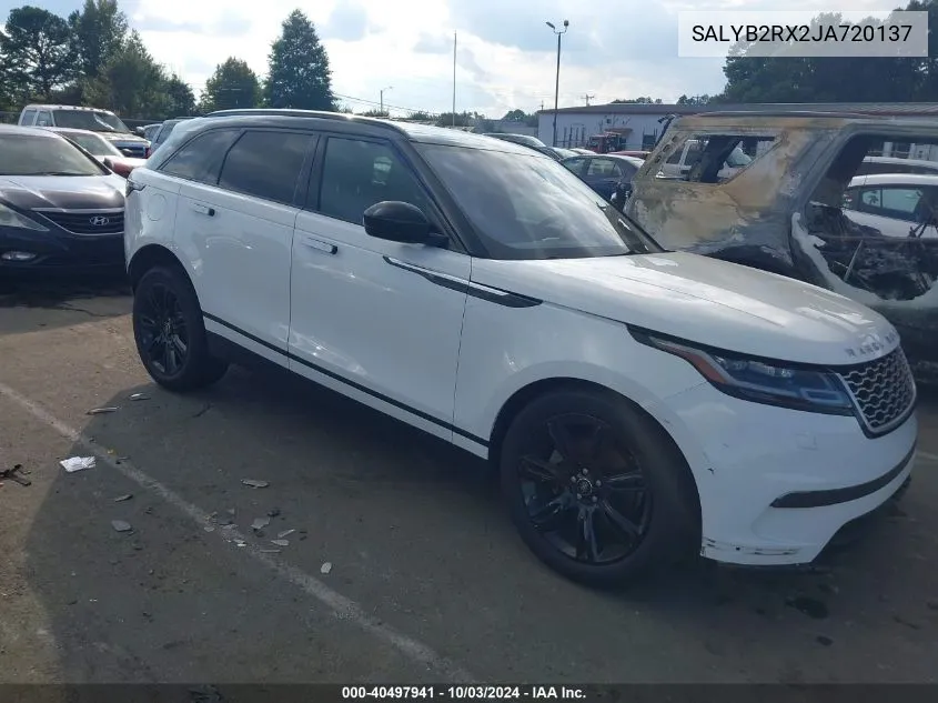 2018 Land Rover Range Rover Velar P250 S VIN: SALYB2RX2JA720137 Lot: 40497941