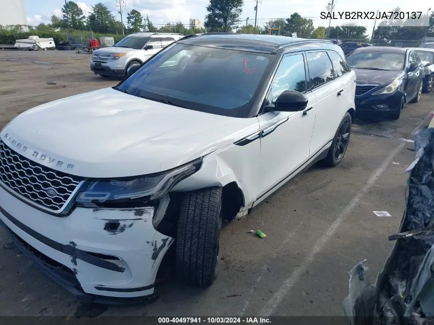 2018 Land Rover Range Rover Velar P250 S VIN: SALYB2RX2JA720137 Lot: 40497941