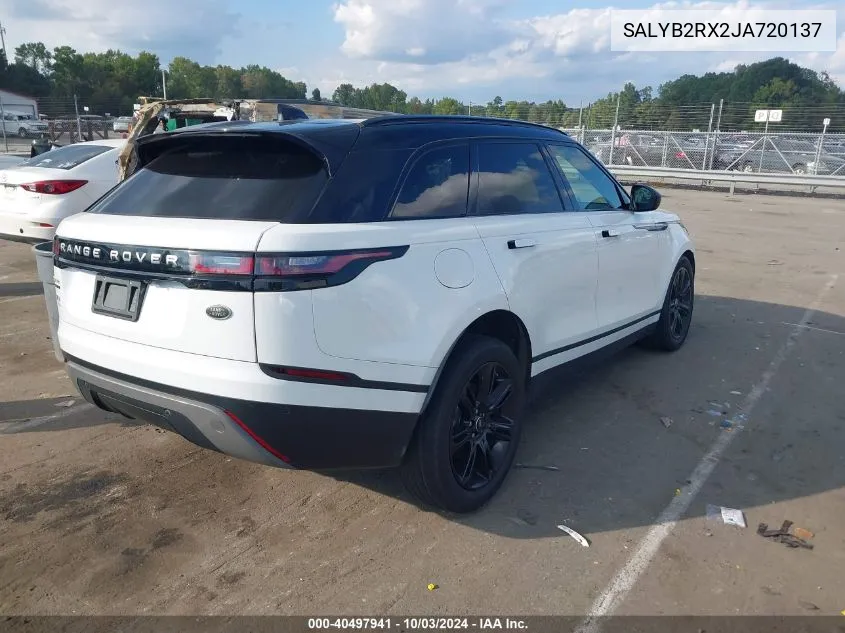 2018 Land Rover Range Rover Velar P250 S VIN: SALYB2RX2JA720137 Lot: 40497941