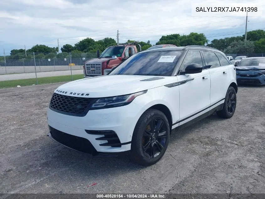 2018 Land Rover Range Rover Velar P250 Se R-Dynamic VIN: SALYL2RX7JA741398 Lot: 40528154