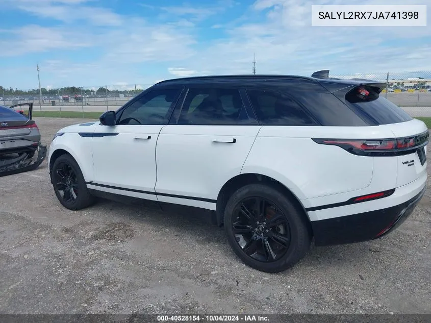 2018 Land Rover Range Rover Velar P250 Se R-Dynamic VIN: SALYL2RX7JA741398 Lot: 40528154