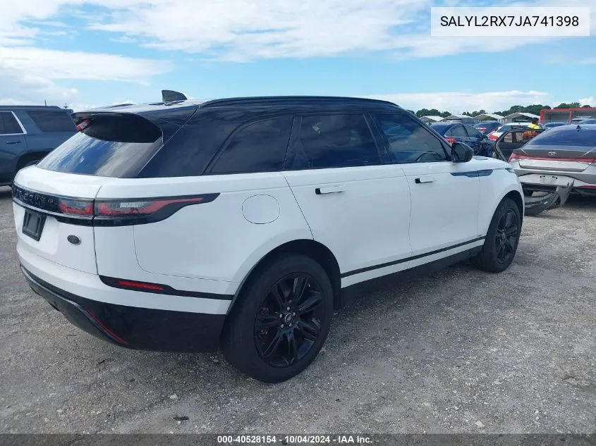 2018 Land Rover Range Rover Velar P250 Se R-Dynamic VIN: SALYL2RX7JA741398 Lot: 40528154