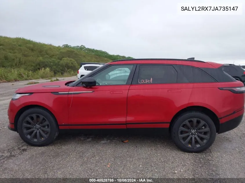 2018 Land Rover Range Rover Velar R-Dynamic Se VIN: SALYL2RX7JA735147 Lot: 40528788