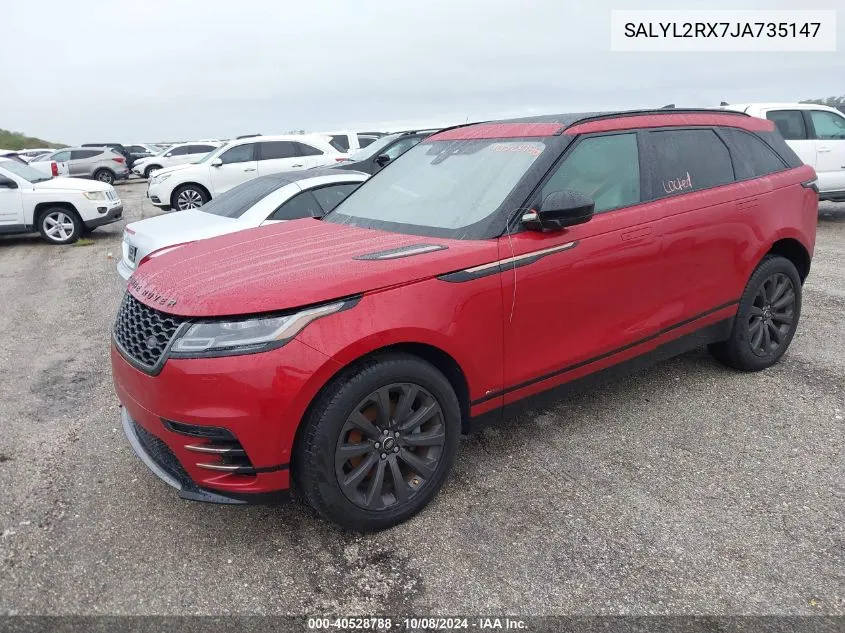 2018 Land Rover Range Rover Velar R-Dynamic Se VIN: SALYL2RX7JA735147 Lot: 40528788