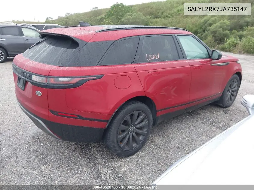 2018 Land Rover Range Rover Velar R-Dynamic Se VIN: SALYL2RX7JA735147 Lot: 40528788