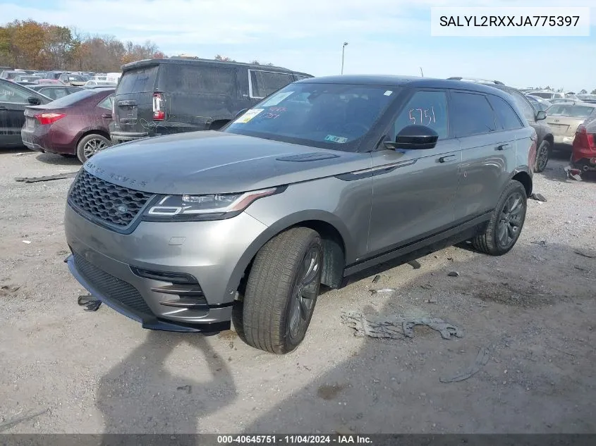 2018 Land Rover Range Rover Velar P250 Se R-Dynamic VIN: SALYL2RXXJA775397 Lot: 40645751