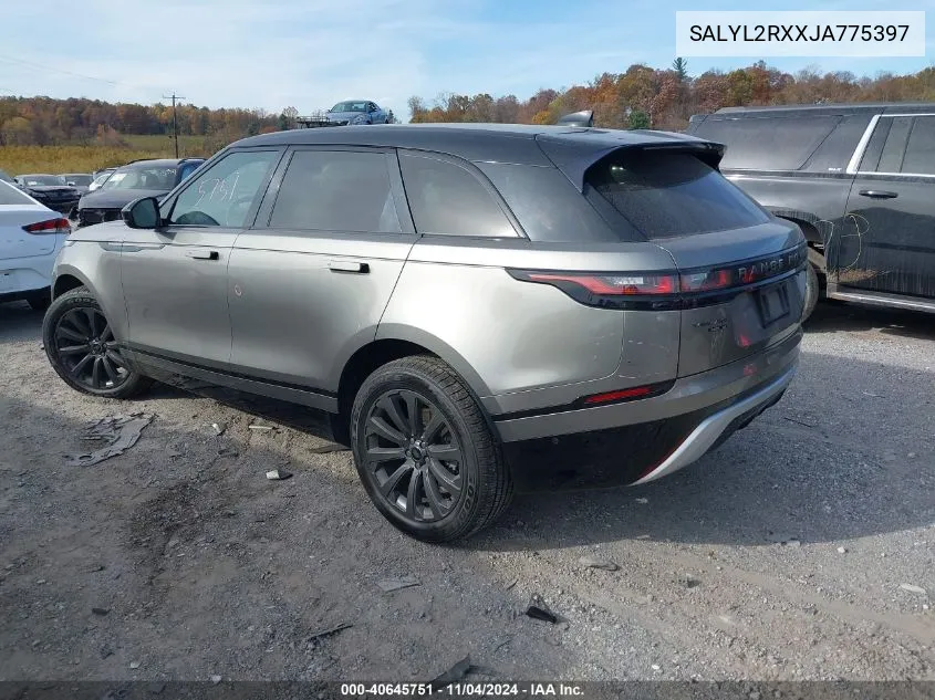 2018 Land Rover Range Rover Velar P250 Se R-Dynamic VIN: SALYL2RXXJA775397 Lot: 40645751