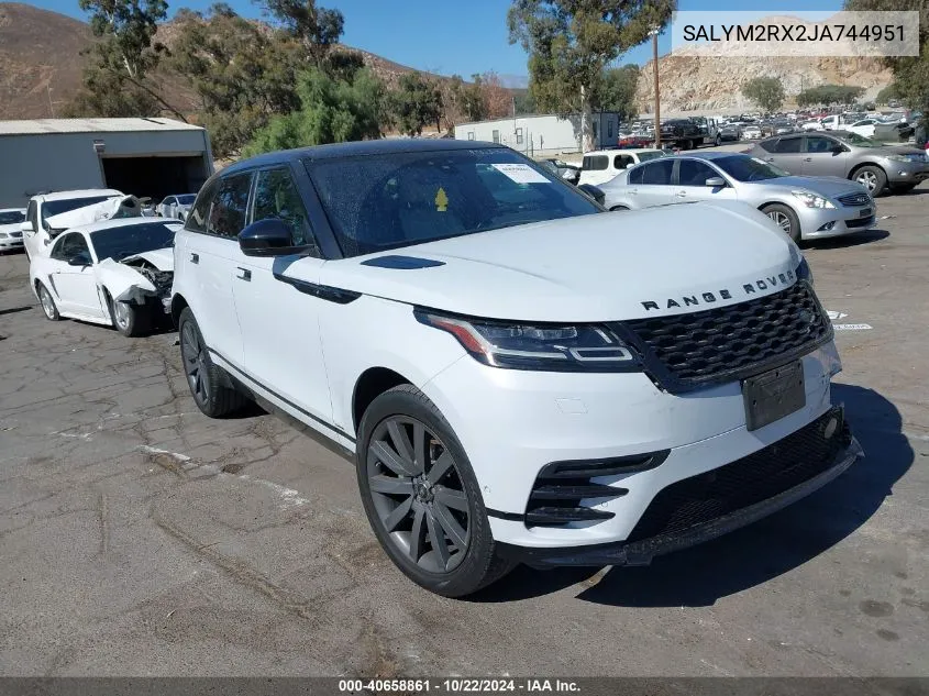 2018 Land Rover Range Rover Velar P250 Hse R-Dynamic VIN: SALYM2RX2JA744951 Lot: 40658861