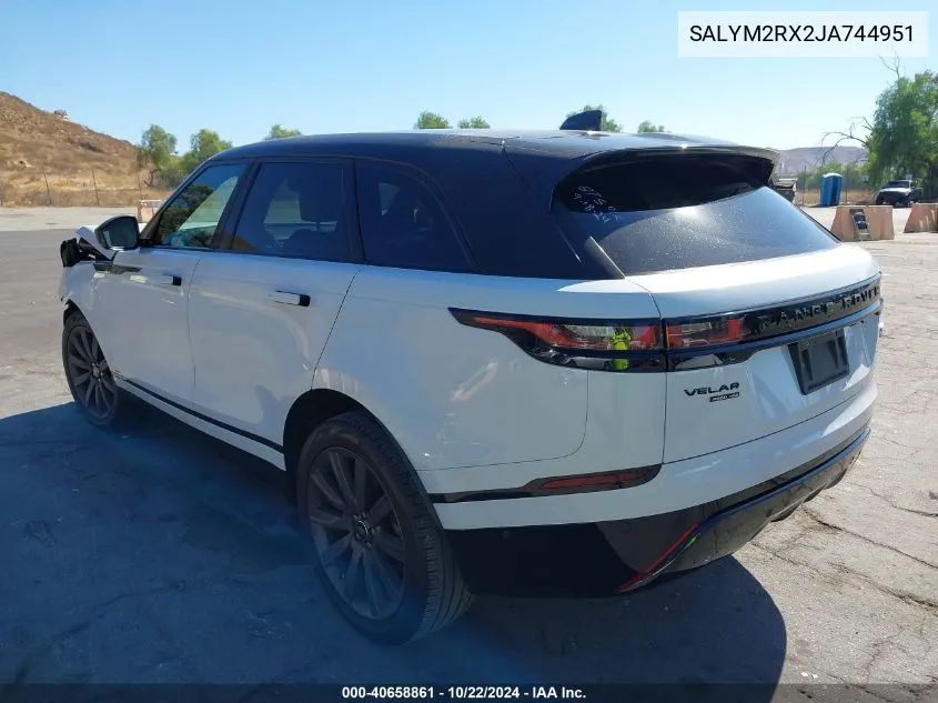 SALYM2RX2JA744951 2018 Land Rover Range Rover Velar P250 Hse R-Dynamic