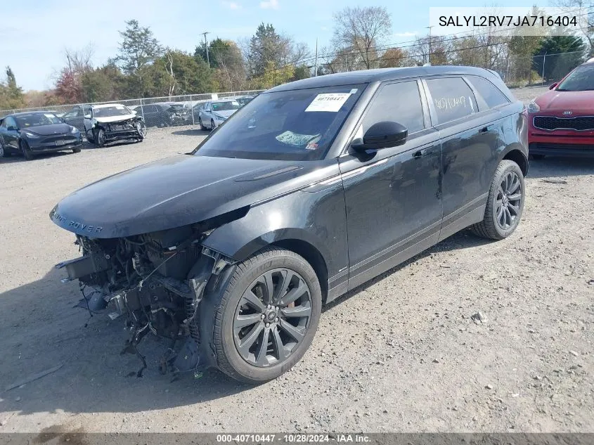 2018 Land Rover Range Rover Velar P380 Se R-Dynamic VIN: SALYL2RV7JA716404 Lot: 40710447