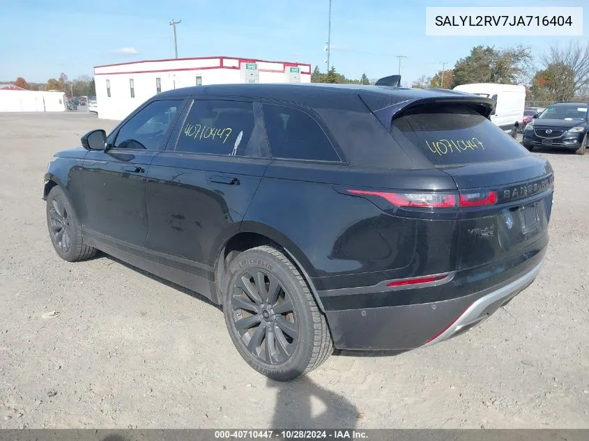 2018 Land Rover Range Rover Velar P380 Se R-Dynamic VIN: SALYL2RV7JA716404 Lot: 40710447