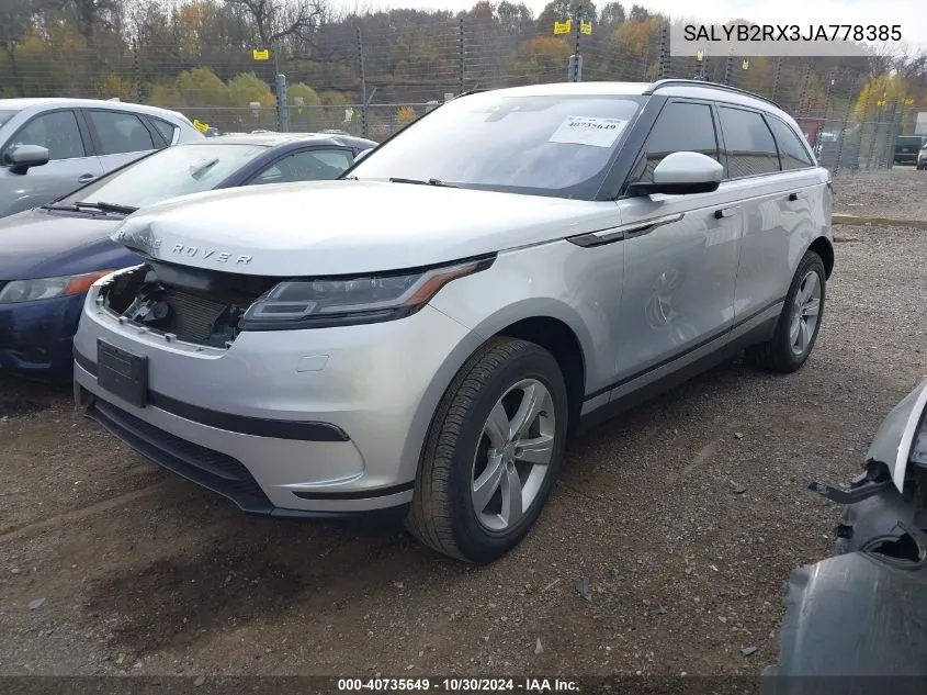 SALYB2RX3JA778385 2018 Land Rover Range Rover Velar P250 S