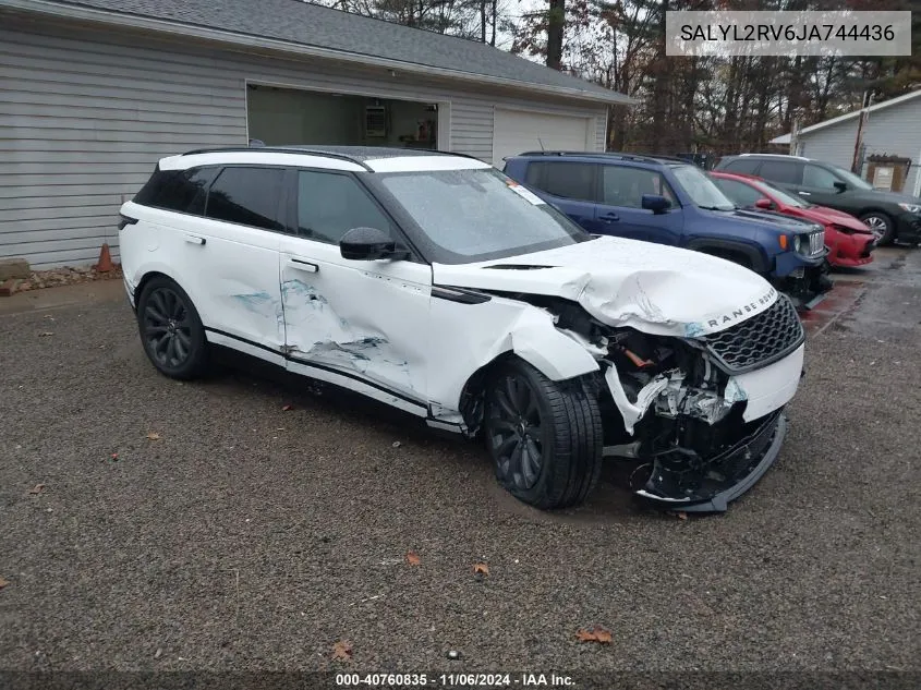 2018 Land Rover Range Rover Velar P380 Se R-Dynamic VIN: SALYL2RV6JA744436 Lot: 40760835